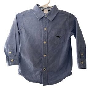 Janie and Jack Boys Button Shirt Airplane